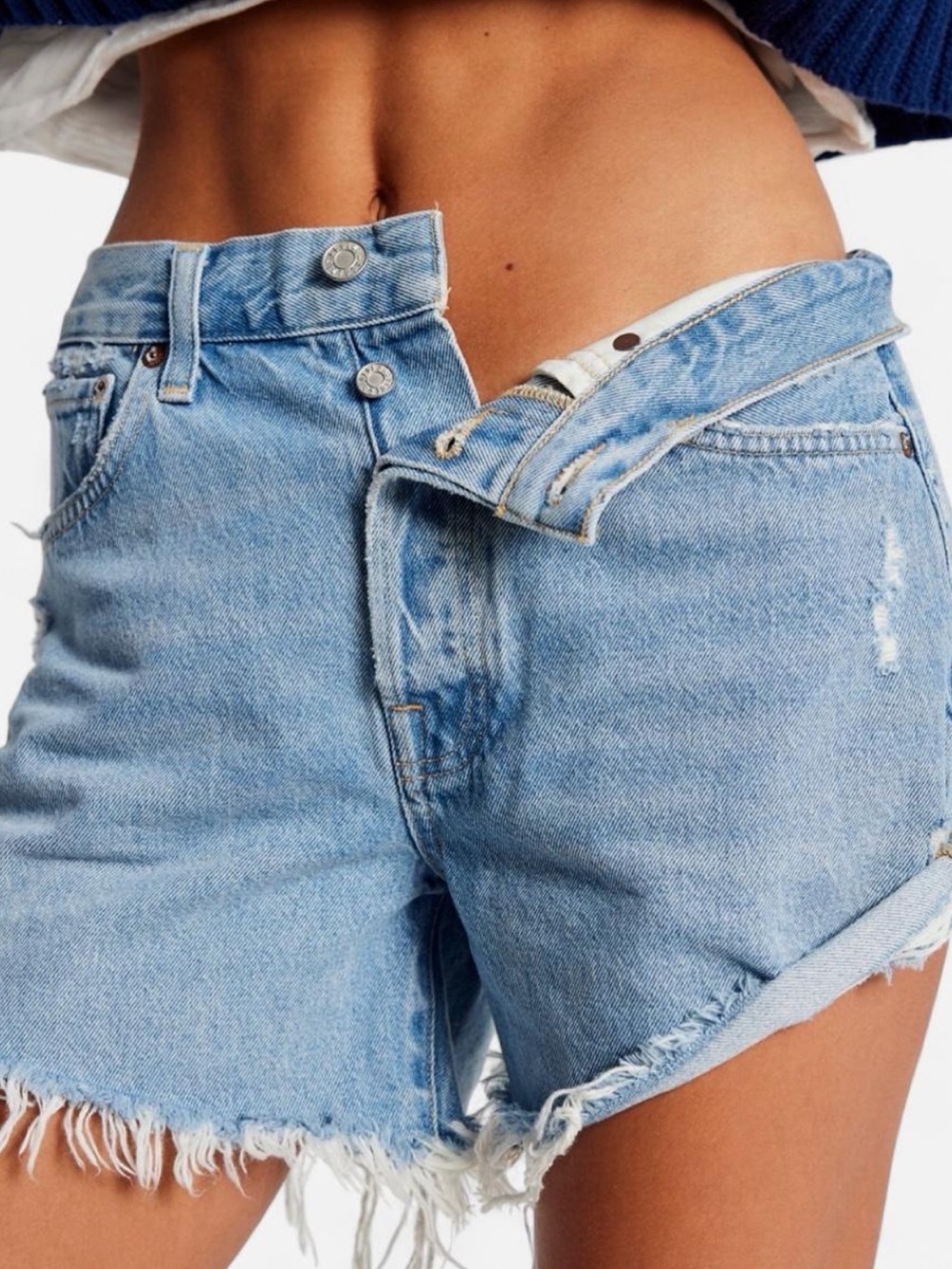 Agolde Parker Long Denim Shorts Size 28